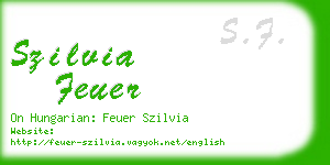 szilvia feuer business card